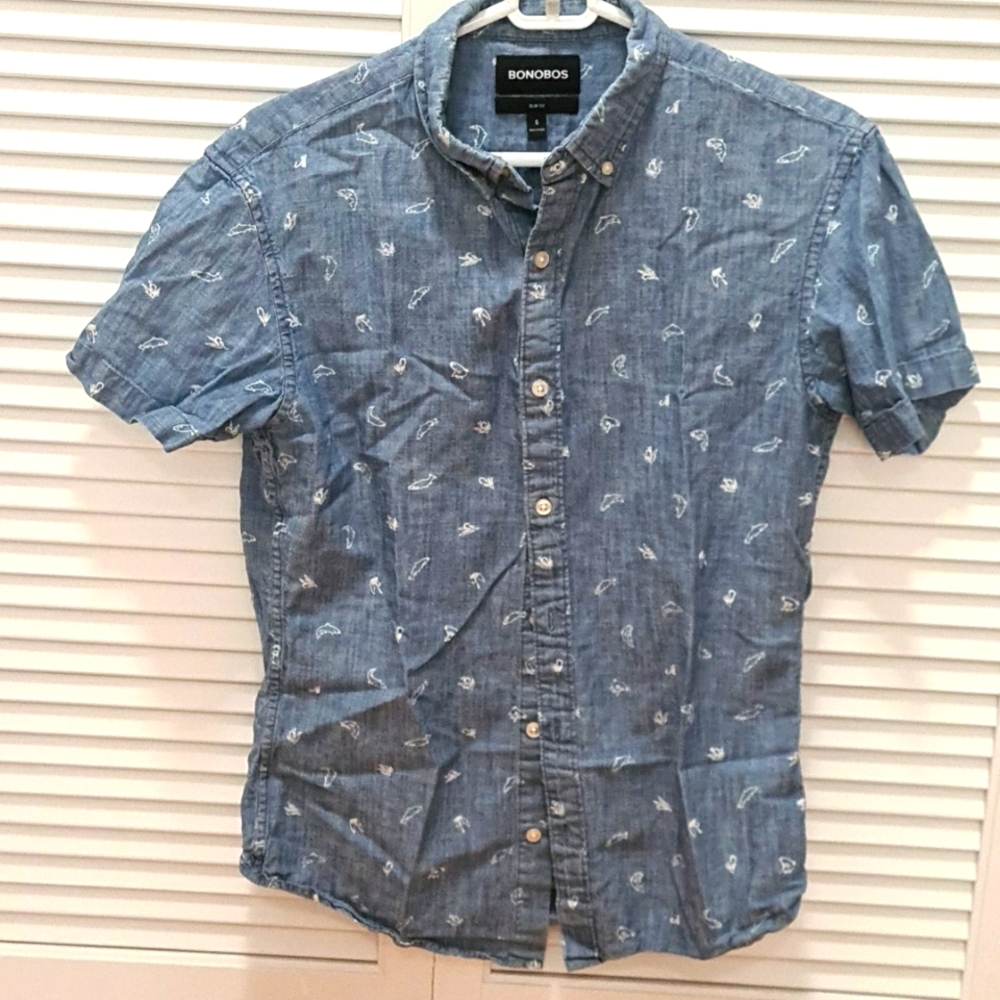 Bonobos men's short sleeve button down, slim fit S